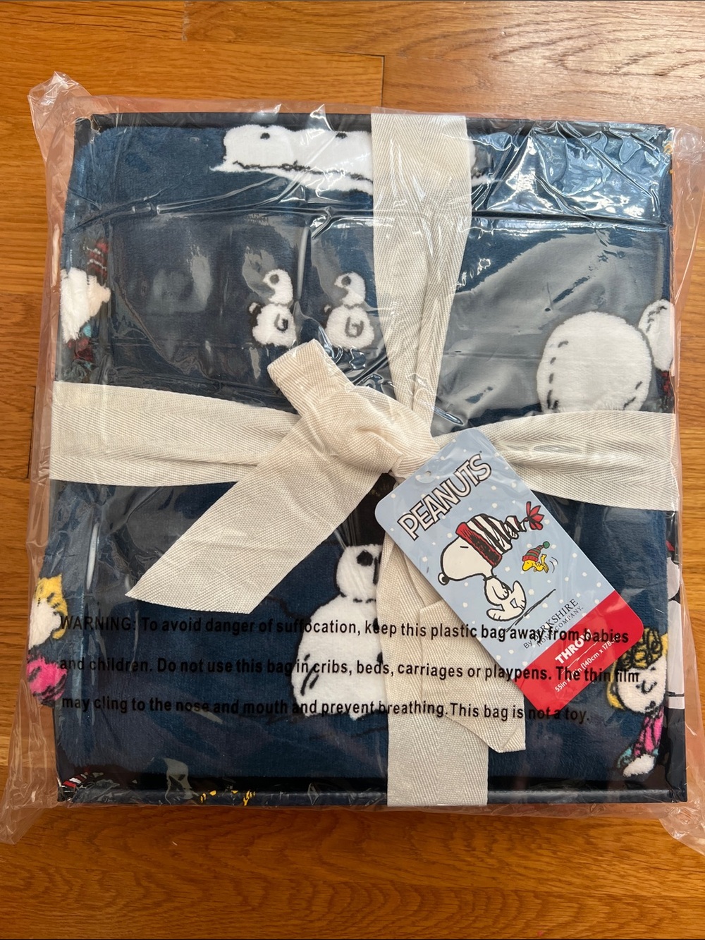 NEW Sealed Berkshire Peanuts Snoopy Blanket Build a Snowman Print Twin Throw